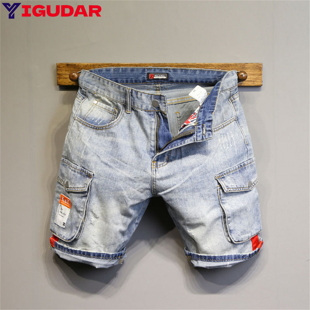 Streetwear Brand Denim - Modemerk Heren Jeans Shorts met Gaten