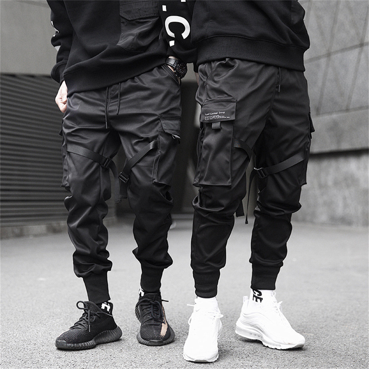 Urban Streetwear Brand - Zwarte Hiphop Cargo Broek Zomer Veelzijdige