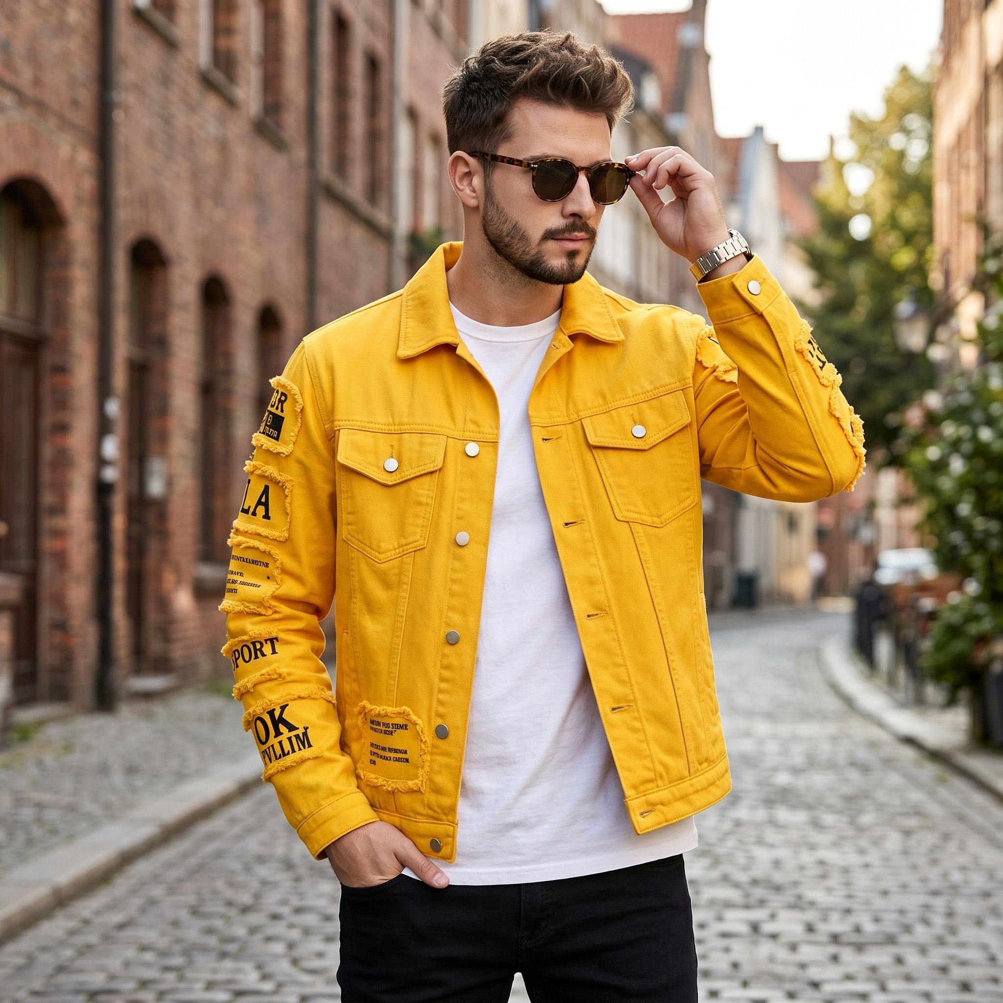 Streetwear Brand Jacket - Europese en Amerikaanse herenjeansjas, herfstcollectie, Amerikaanse