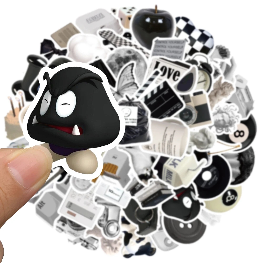 61PCS Ins Style Apathy Zwart W - Streetwear Brand Stickers recensie en prijs